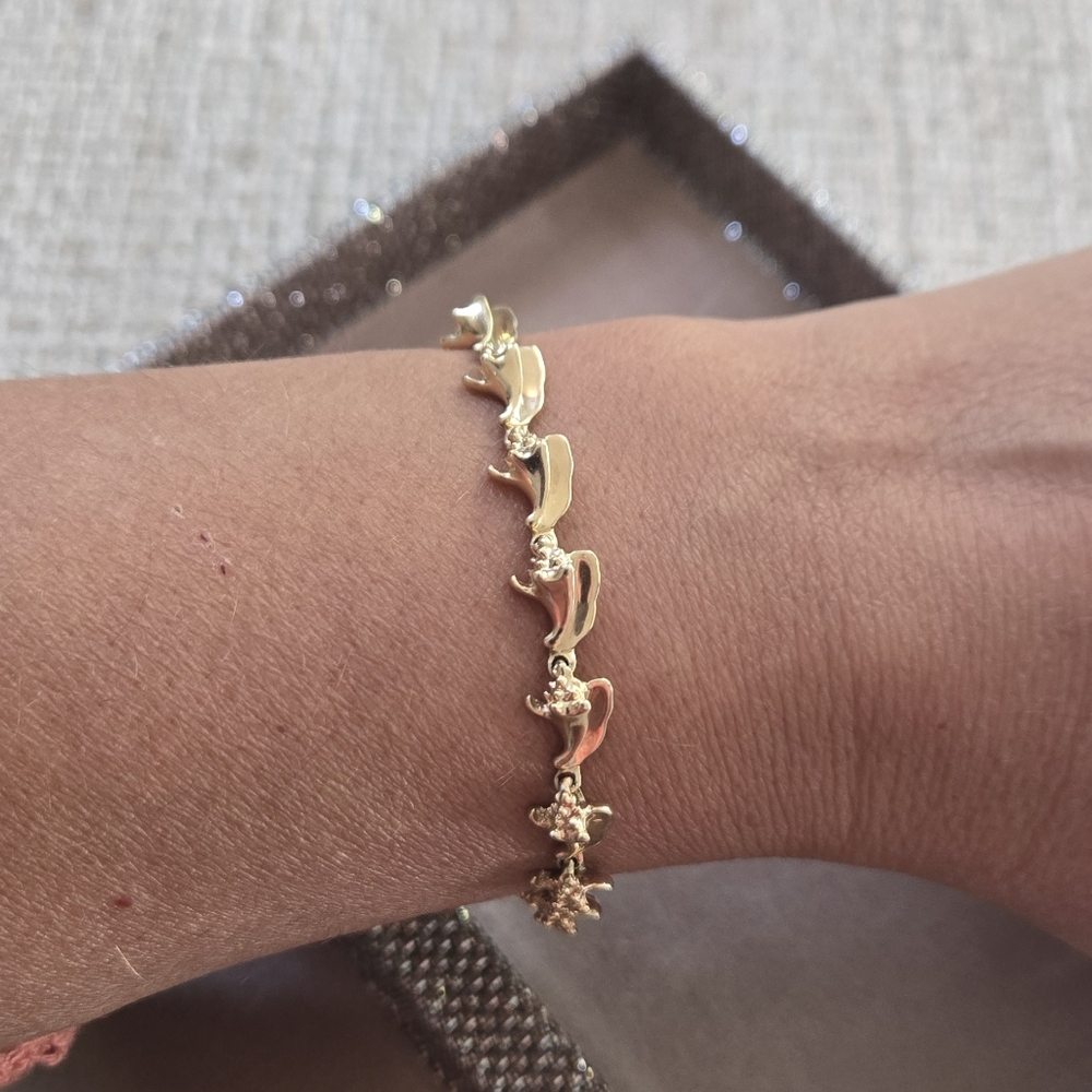 Vintage 14k Gold Whitfield Jack Key West Conch Shell Bracelet